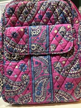 Vera Bradley Pink Paisley Quilted Backpack